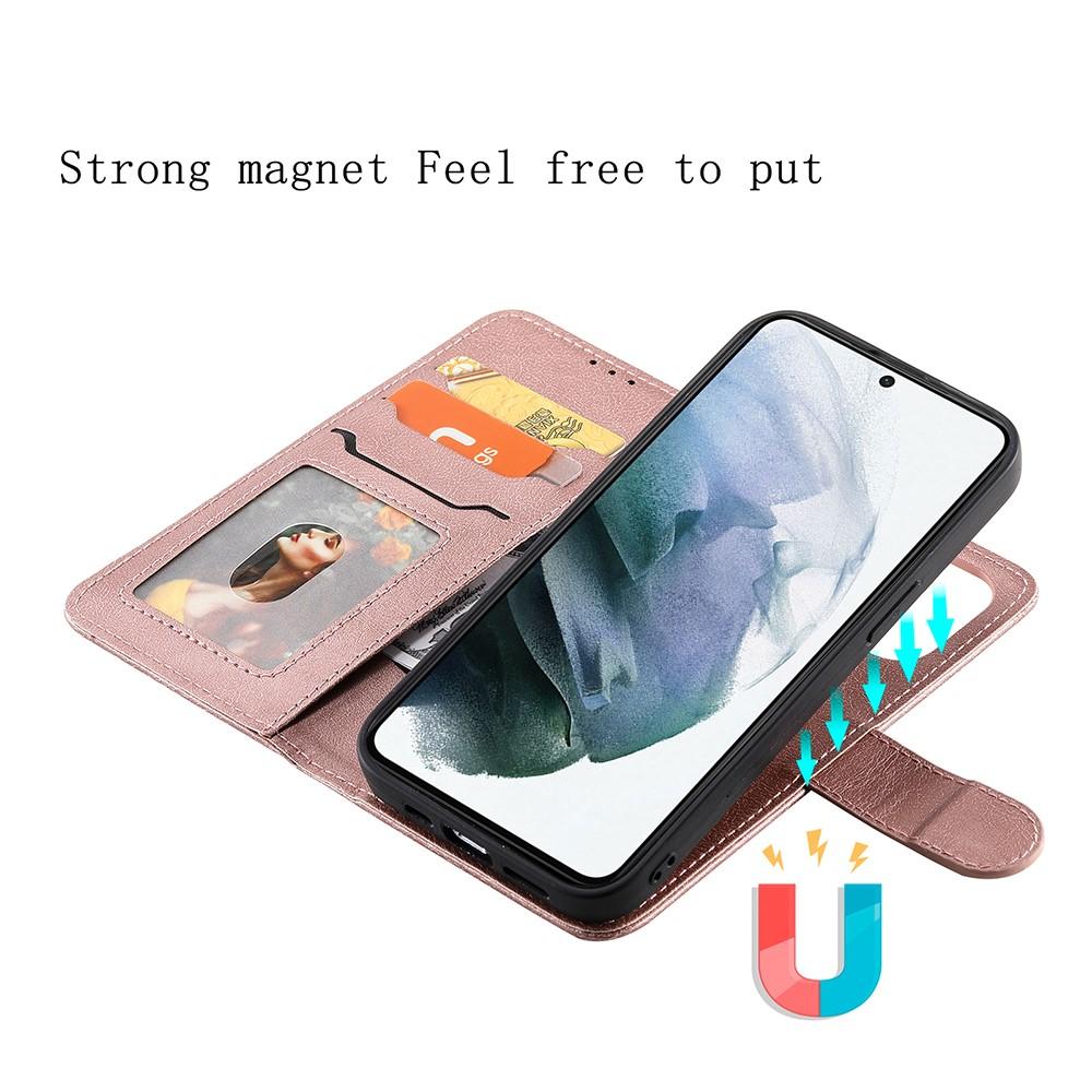 Compatible with Samsung S22 Magnetic 2-in-1 Phone Case/Wallet - Pink Pink gold Pink gold - Image 9