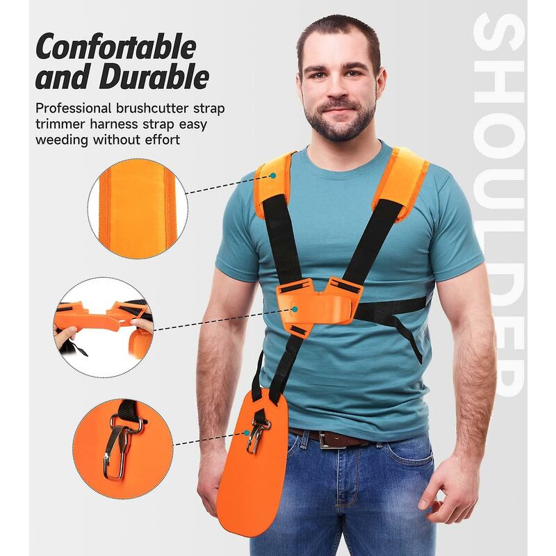 Universal Adjustable Comfort Double Strap Harness for Brushcutter Lawn Mower - Image 2
