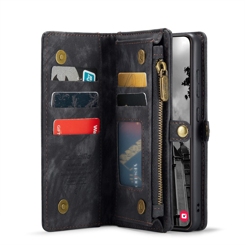 CaseMe Multi-Slot 2 in 1 Wallet Case Galaxy S25 Black - Image 3