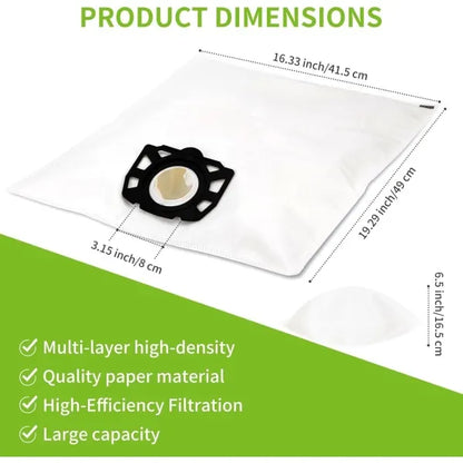 10 pcs vacuum cleaner bags for Karcher vacuum cleaner wd4 wd5 wd6 mv4 mv5 mv6 - Image 2