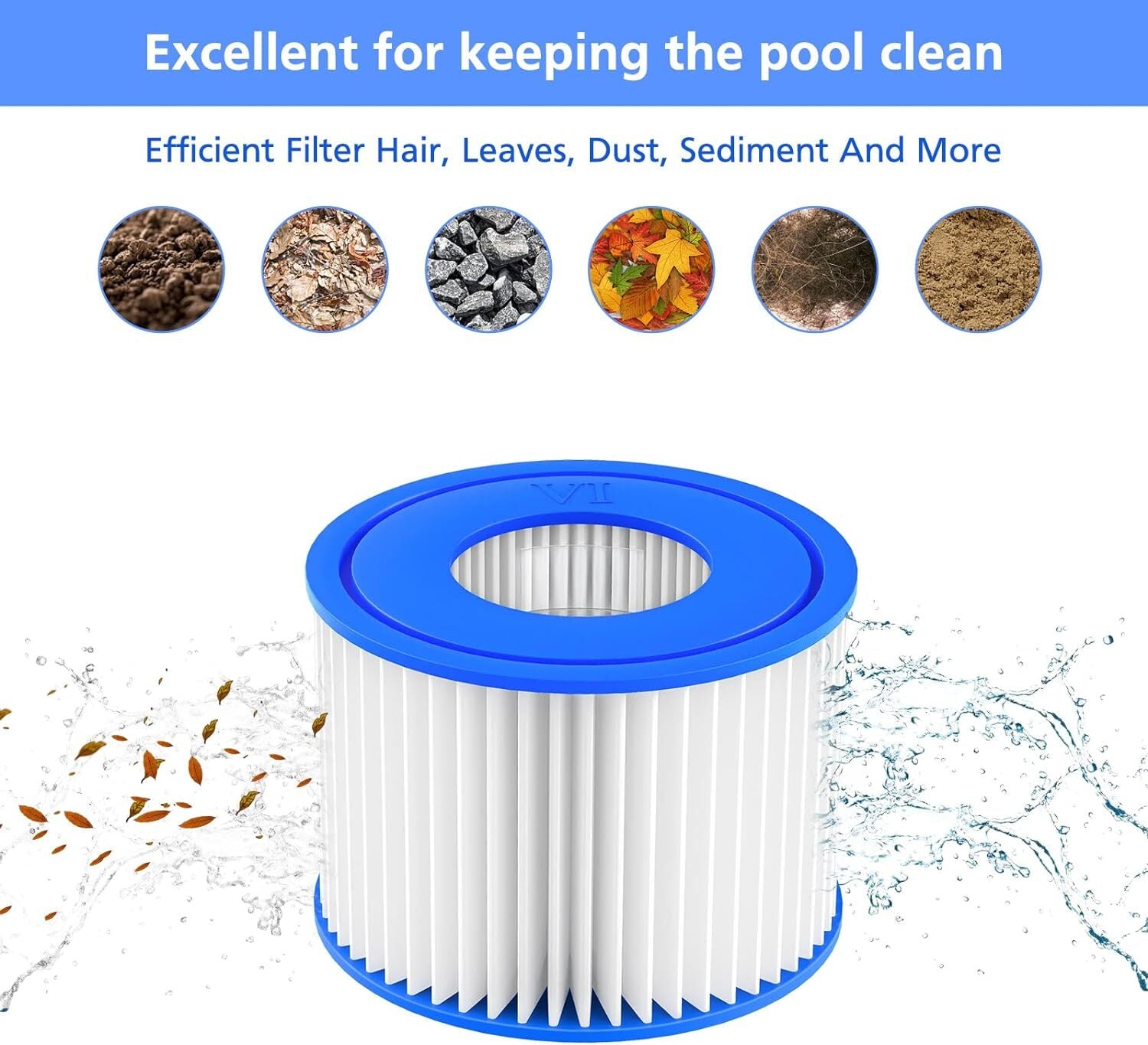 Lay-Z-Spa Filter Cartridge (VI), Compatible with All Lay-Z-Spa Hot Tub Models 4pcs - Image 3