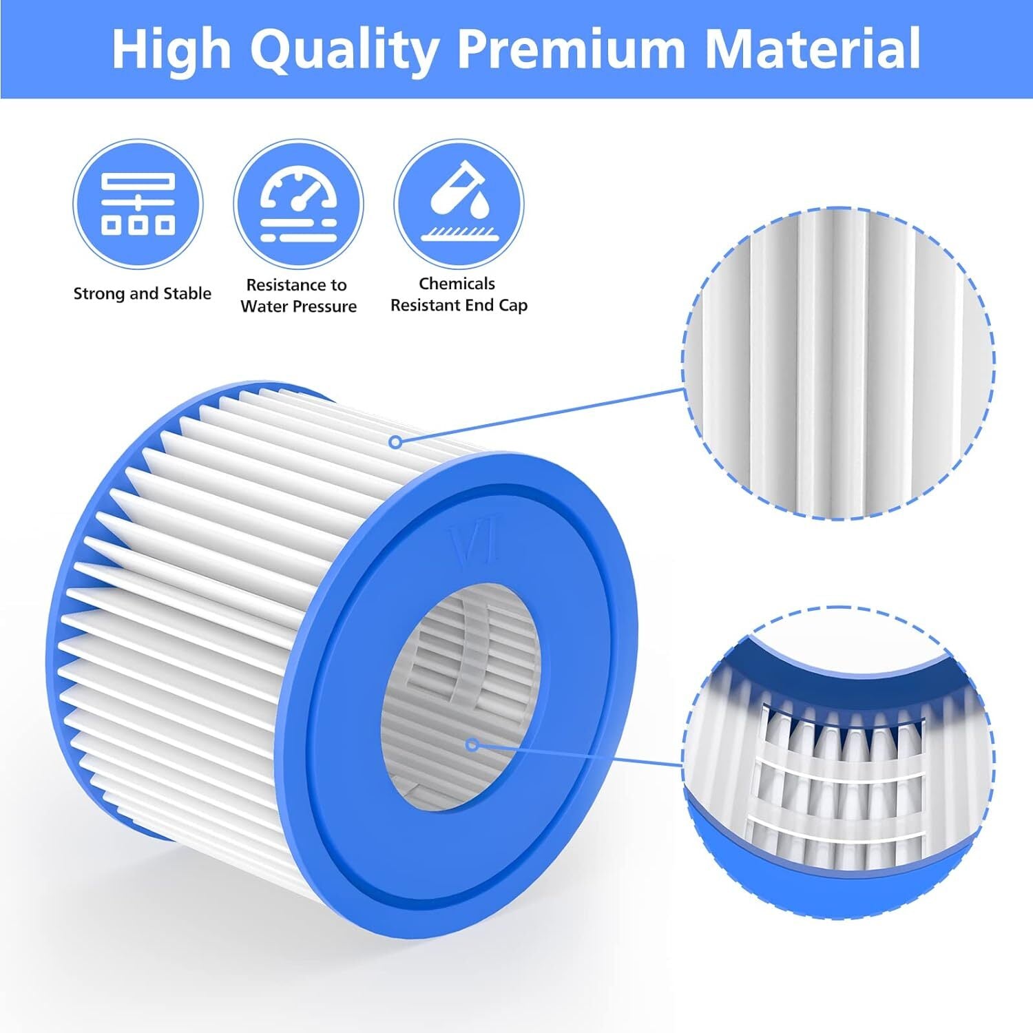 Lay-Z-Spa Filter Cartridge (VI), Compatible with All Lay-Z-Spa Hot Tub Models 4pcs - Image 4
