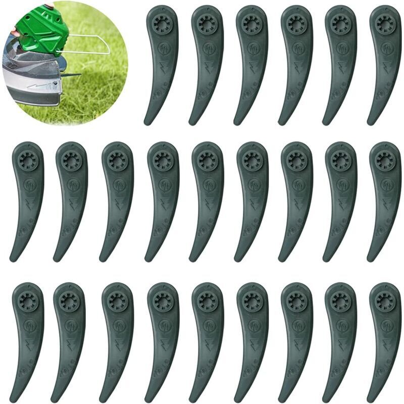24-pack Bosch Grass Trimmer Blades for Bosch Durablade Art 23-18 LI Art 26-18 LI Grass Trimmers, Replacement Blades for Grass Trimmer. green Toothed edge - Image 2