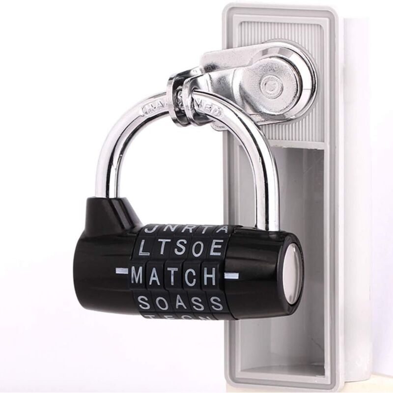 Combination Lock, Code Lock, Waterproof and Rustproof Combination Lock for Families, Schools, Businesses, Cabinets and Other Places (5 Letter Lock) - Image 3
