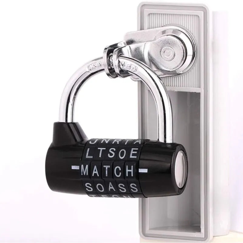 Combination Lock, Code Lock, Waterproof and Rustproof Combination Lock for Families, Schools, Businesses, Cabinets and Other Places (5 Letter Lock) - Image 3