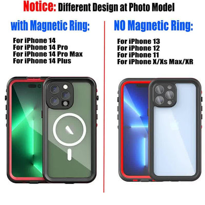 IP68 Waterproof Case for iPhone 15 14 13 12 11 Pro Max XS Max XR 7 8 RedPepper Transparent Protection Diving Underwater Swimming Outdoor Sports RD with Strap RD with Strap i-Phone 13 - Image 6