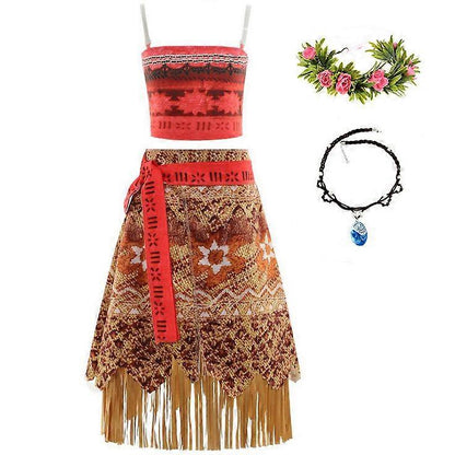 Vaiana Cosplay for Girls Halloween Masquerade Carnival Party Costume with Accessories With accessories 120