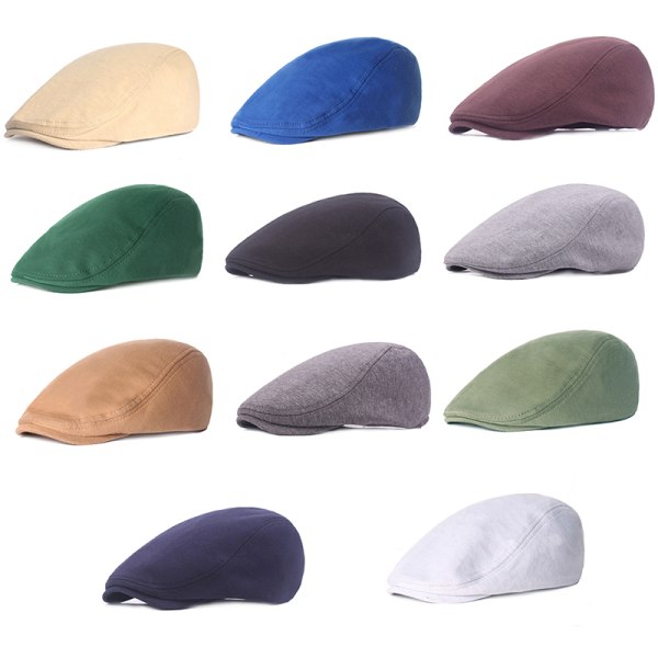 Cotton Cap for Men and Women - Soft Casual Beret, Solid Color Unisex - White, One Size - Image 3
