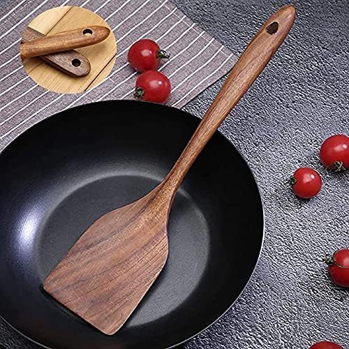Set of 2 wooden spatulas 30 cm spatulas cooking utensils made - Image 2