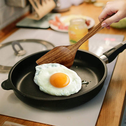 Set of 2 wooden spatulas 30 cm spatulas cooking utensils made - Image 4