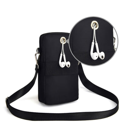 Mobile Phone Bag with Shoulder Strap in Durable Nylon and Polyester - Black - Image 6