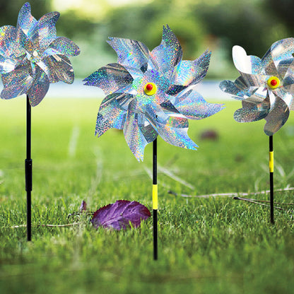 INF Reflective Scarecrow Wind Spinner Silver 2-pack - Image 3