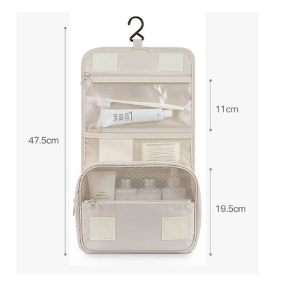 Hanging Toiletry Bag for Women Travel Toiletry Bags with Hook Beige - Image 3