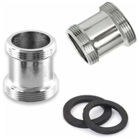 2-pack Brass Faucet Adapter 22mm NPT Male to Male Faucet Aerator Connector for Sink Faucet Water Filter Aerator (M24 - M22)