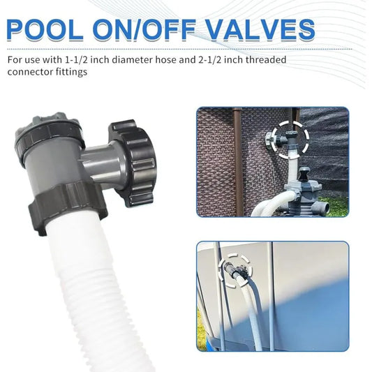 Inlet/Outlet Valve Compatible with Coleman, Intex, Bestway, Above Ground Pool Filter Pump, Pool Pump Replacement Parts, for 1-1/2 Inch Hose (2) Set - Image 4