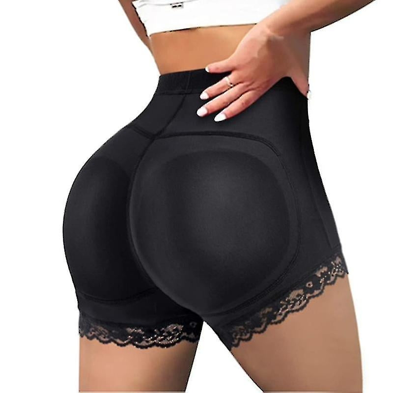 Women's Body Haper Padded Butt Lifter Panty Butt Hip Enhancer Fake Bum hapwear shorts Push Up shorts - Perfet Black Black S - Image 2
