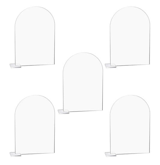 5-pack Transparent Acrylic Sign Acrylic Wedding Table Number with Stand Blank Arched Guest Name Table Number Holder