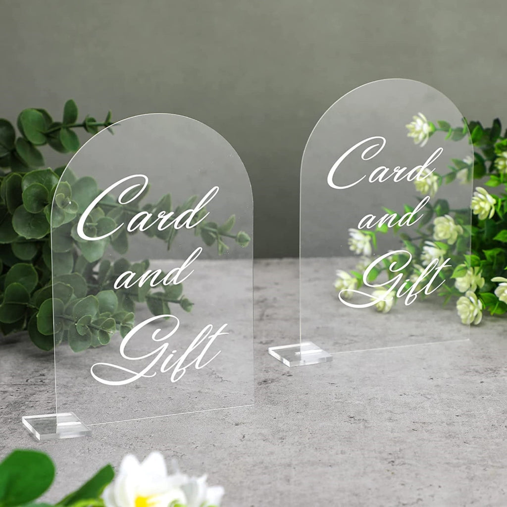 5-pack Transparent Acrylic Sign Acrylic Wedding Table Number with Stand Blank Arched Guest Name Table Number Holder - Image 5