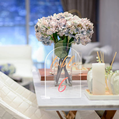 5-pack Transparent Acrylic Sign Acrylic Wedding Table Number with Stand Blank Arched Guest Name Table Number Holder - Image 6