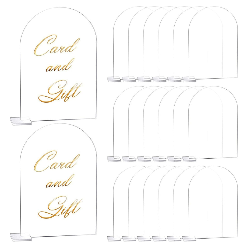 5-pack Transparent Acrylic Sign Acrylic Wedding Table Number with Stand Blank Arched Guest Name Table Number Holder - Image 7