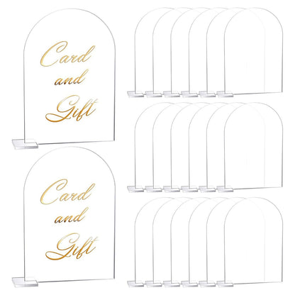 5-pack Transparent Acrylic Sign Acrylic Wedding Table Number with Stand Blank Arched Guest Name Table Number Holder - Image 7