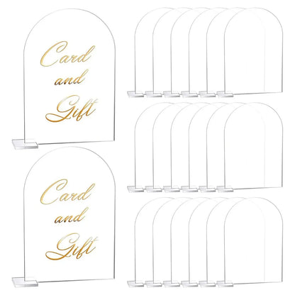 5-pack Transparent Acrylic Sign Acrylic Wedding Table Number with Stand Blank Arched Guest Name Table Number Holder - Image 7