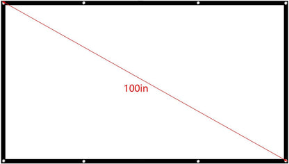 60 Inch 84 Inch 100 Inch Projector Screen 16:9 Foldable Portable Projection Screen Movie Projector Screen for Home Theater Outdoor Indoor (100 Inch) 100 Inch - Image 2