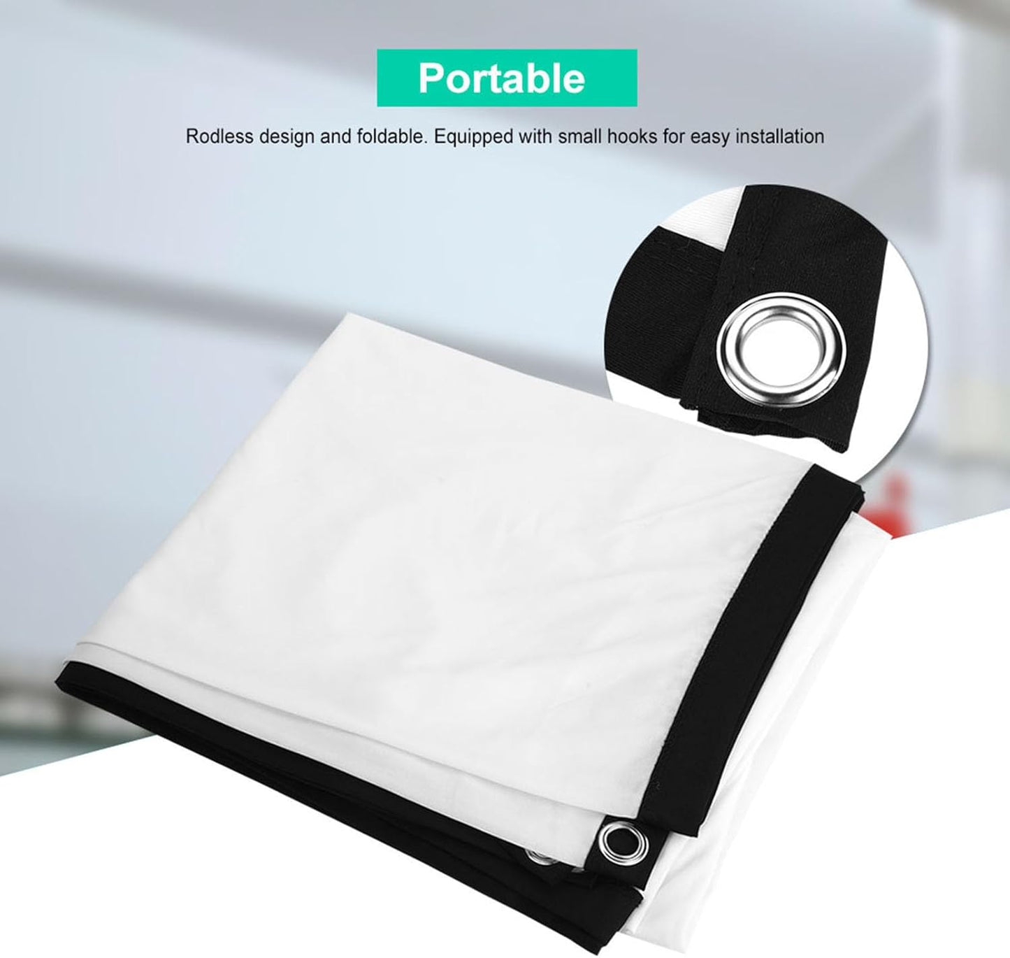 60 Inch 84 Inch 100 Inch Projector Screen 16:9 Foldable Portable Projection Screen Movie Projector Screen for Home Theater Outdoor Indoor (100 Inch) 100 Inch - Image 4