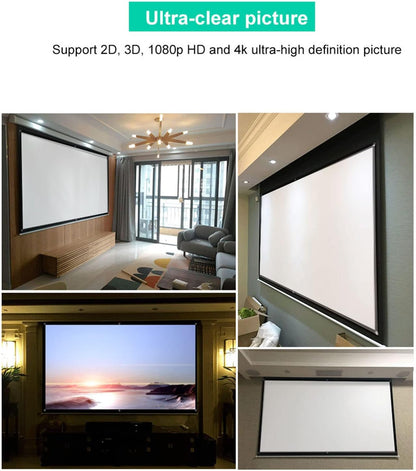 60 Inch 84 Inch 100 Inch Projector Screen 16:9 Foldable Portable Projection Screen Movie Projector Screen for Home Theater Outdoor Indoor (100 Inch) 100 Inch - Image 5