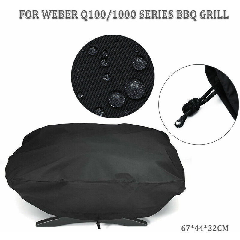 210D Grill Cover for Weber Q1200 and 1000 Gas Grills, Fits Q1200, Q1400, Q1000, Q100, Q120, Baby Q Models, Anti-UV..DEBUNS - Image 5