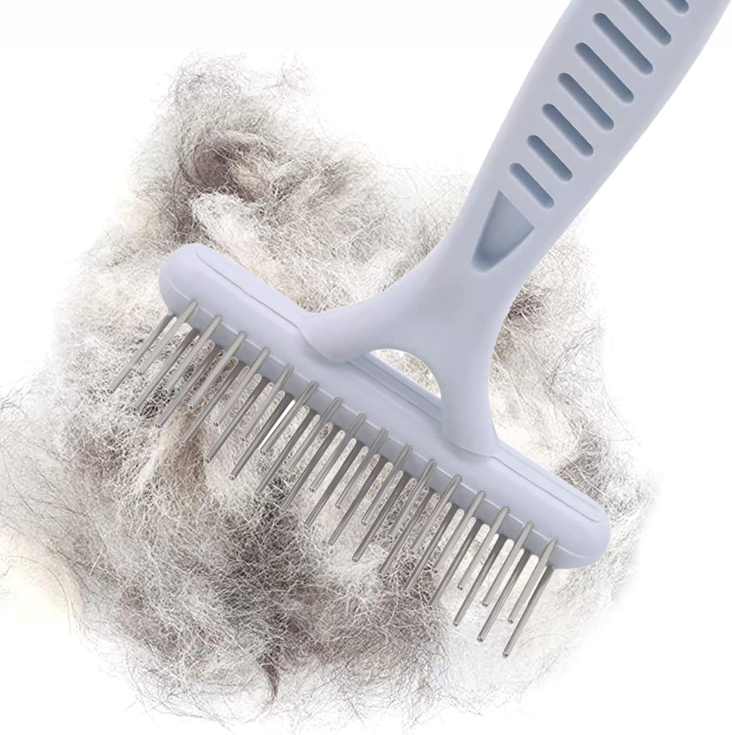 Undercoat Comb Dog Brush Dematting Self-Cleaning Lick Brush Puppy Brush Double Row Teeth Metal Comb for Removal Removes Loose Hair - Image 2