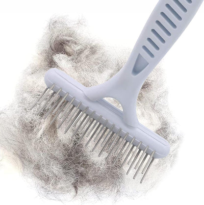 Undercoat Comb Dog Brush Dematting Self-Cleaning Lick Brush Puppy Brush Double Row Teeth Metal Comb for Removal Removes Loose Hair - Image 2