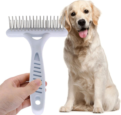 Undercoat Comb Dog Brush Dematting Self-Cleaning Lick Brush Puppy Brush Double Row Teeth Metal Comb for Removal Removes Loose Hair - Image 4