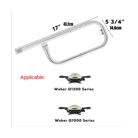 Grill Burner Tube Stainless Steel 304, 60040 69957, Replacement for Q100 Q120 Q1000 Q1200 Baby Q Sliv - Image 2