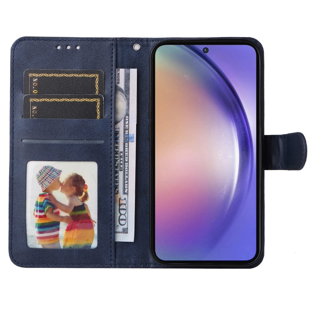 SKALO Samsung A55 5G PU Leather Wallet Case - Multiple Colors Blue - Image 3