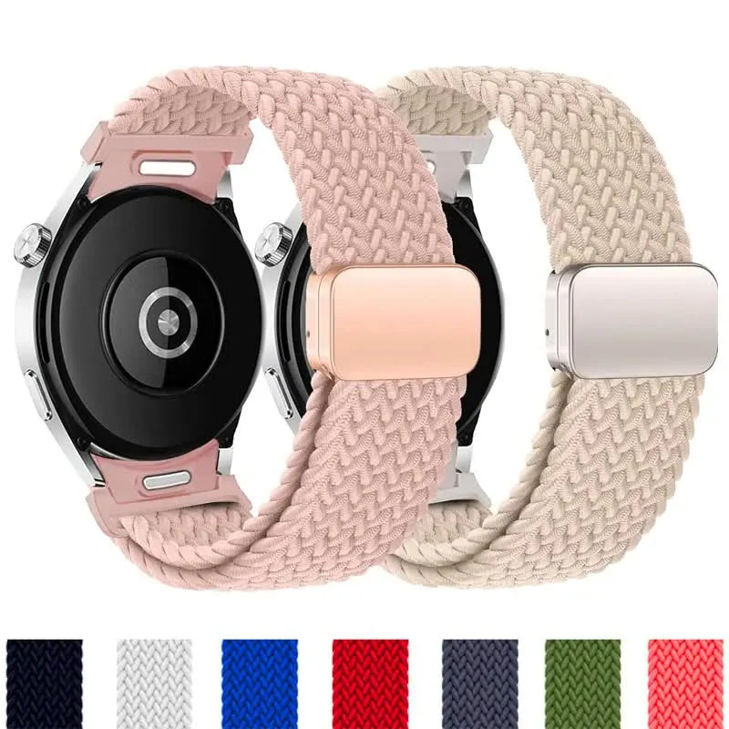 Braided Strap for Samsung Galaxy Watch 6 4 classic/5 Pro 45mm 47mm 43mm 44mm 40mm Magnetic Strap Without Gap Galaxy Watch 6 Band Inverness Green Inverness Green watch 4 40mm 44mm - Image 2