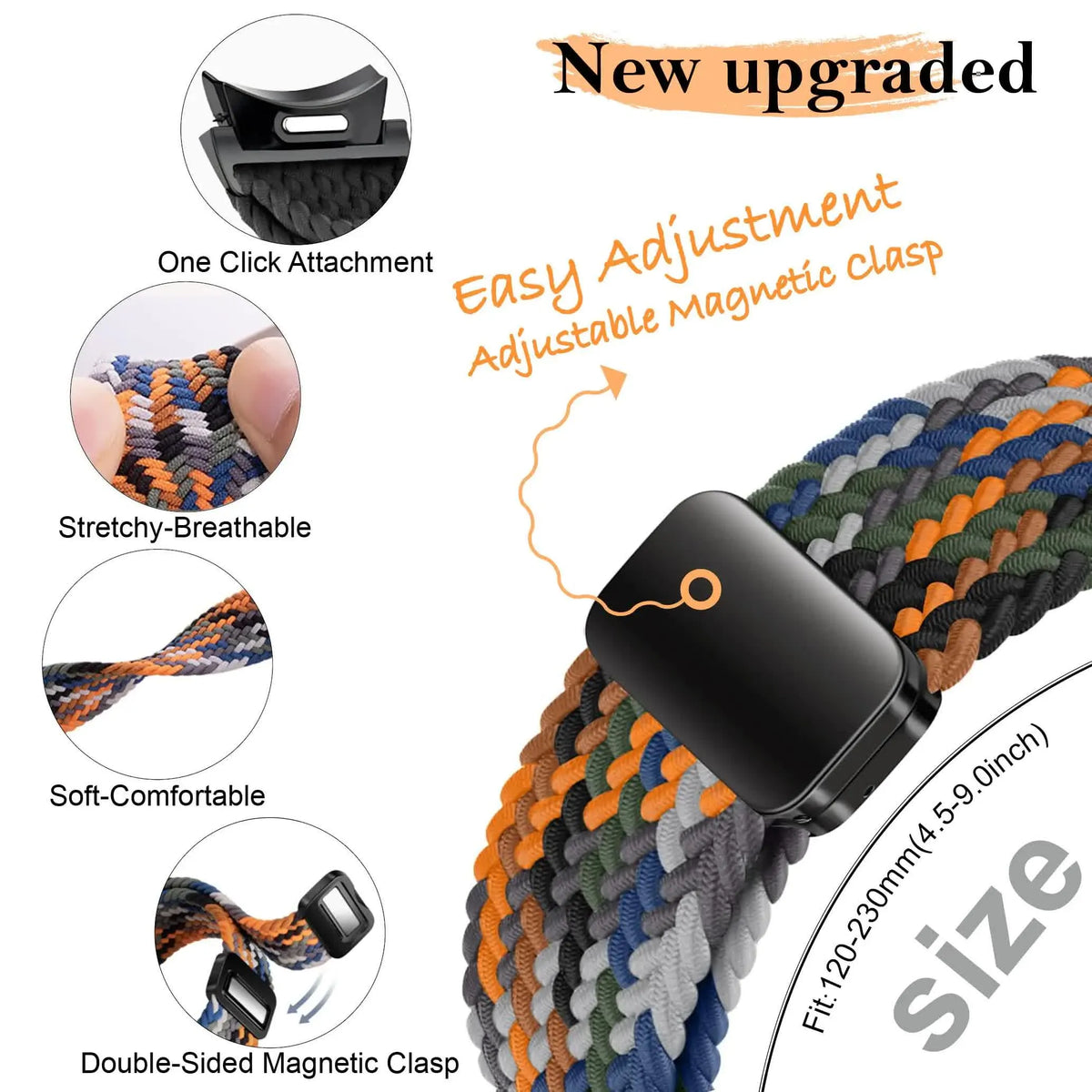 Braided Strap for Samsung Galaxy Watch 6 4 classic/5 Pro 45mm 47mm 43mm 44mm 40mm Magnetic Strap Without Gap Galaxy Watch 6 Band Inverness Green Inverness Green watch 4 40mm 44mm - Image 4