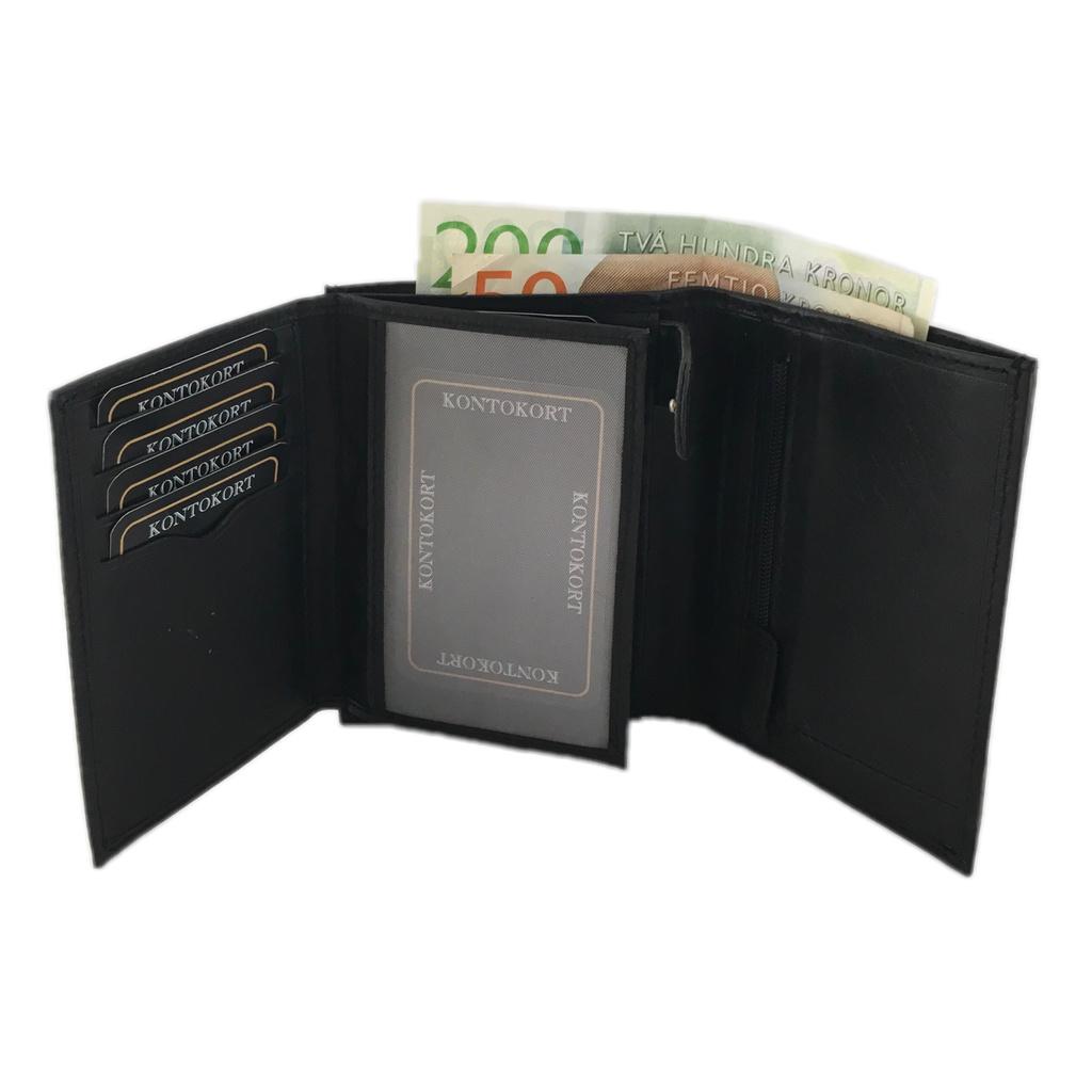 Spacious men's leather wallet with 12 card slots - Black - Image 3