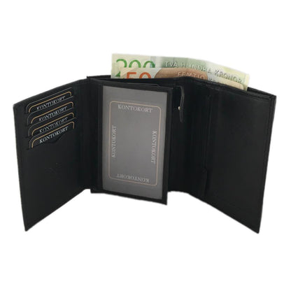 Spacious men's leather wallet with 12 card slots - Black - Image 3