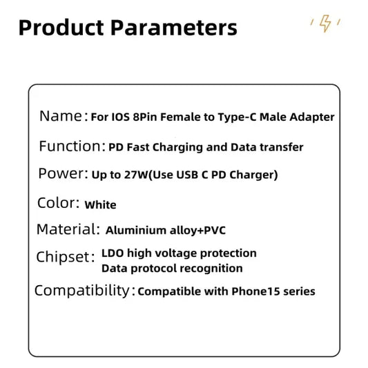 Compatible with iPhone, Lightning to USB-C adapter compatible with e.g. iPhone 15 White - Image 4