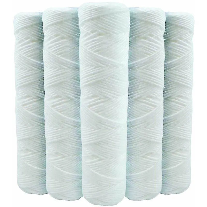 Set of 5 Spiral Water Filter Cartridges Anti-Sediment 10 Inch 254 mm - Compatible with 10 Inch Filters Made in France 5 Microns