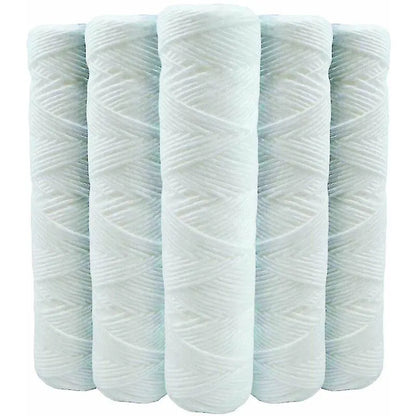 Set of 5 Spiral Water Filter Cartridges Anti-Sediment 10 Inch 254 mm - Compatible with 10 Inch Filters Made in France 5 Microns