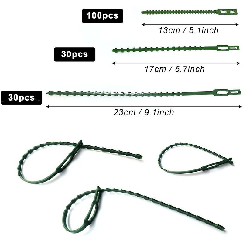 160 pcs Plant Ties Adjustable Garden Ties, Plant Ties and Supports, Helps Support Plants and Shrubs, Flexible Plastic Ties (3 Sizes) - Image 2
