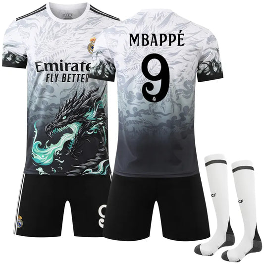 Real Madrid 2024-2025 Adult Match Kit with Socks No.9 Mbappé No.9 Mbappe S