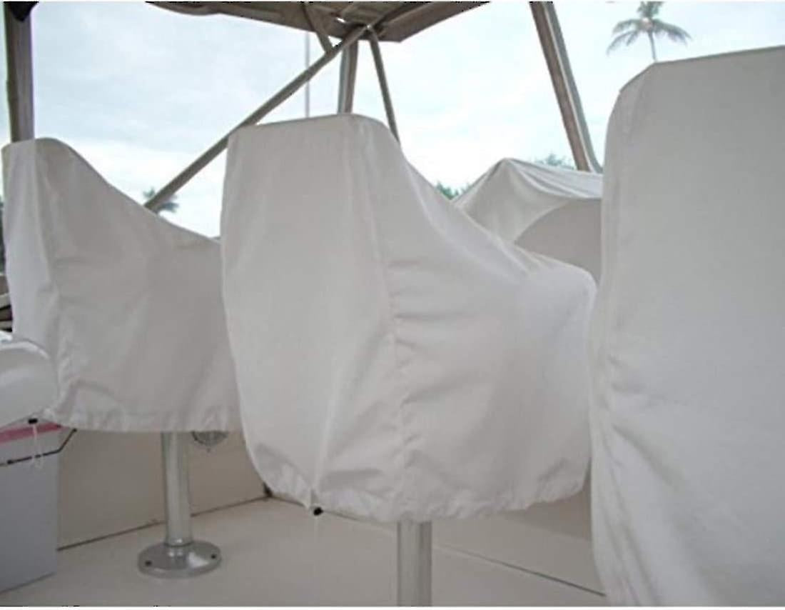 2-Pack Covers, Waterproof Outdoor Covers for Pedestal Pontoon Captain Boat Bench Chair Covers, Oxford Fabric Helmsman Chair Covers - Perfect - Image 3