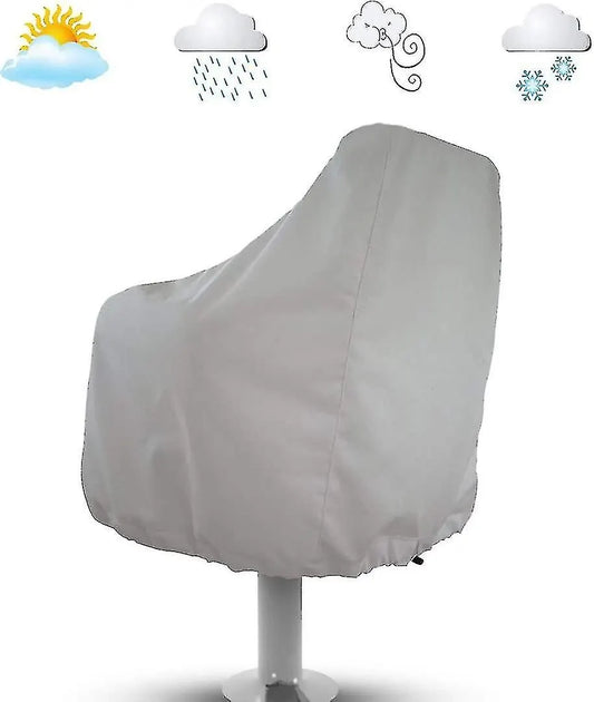 2-Pack Covers, Waterproof Outdoor Covers for Pedestal Pontoon Captain Boat Bench Chair Covers, Oxford Fabric Helmsman Chair Covers - Perfect - Image 4