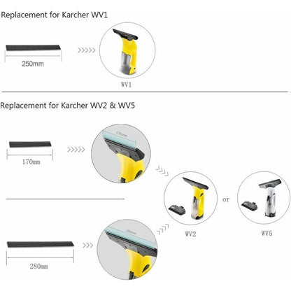 2pcs 280mm Window Washer Replacement Blade Window Cleaning Blade Squeegee Accessories Refill Replacement for Karcher WV2 WV5 - Image 2