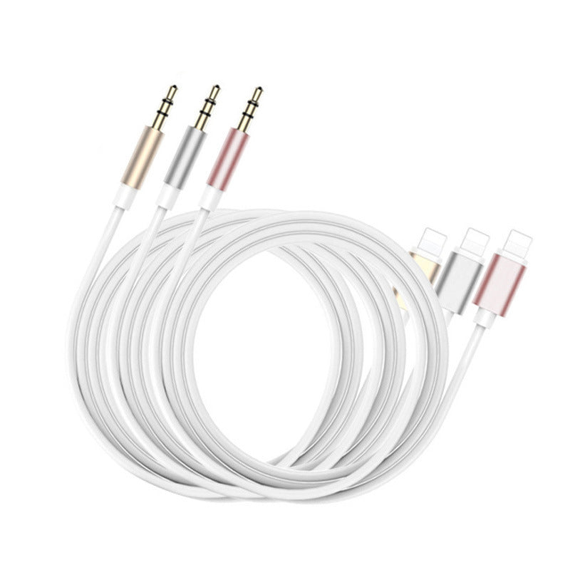 For iPhone Aux Cord Car Aux Cable Apple to 3.5mm Aux Cable - 1m Silver 1m - Image 2
