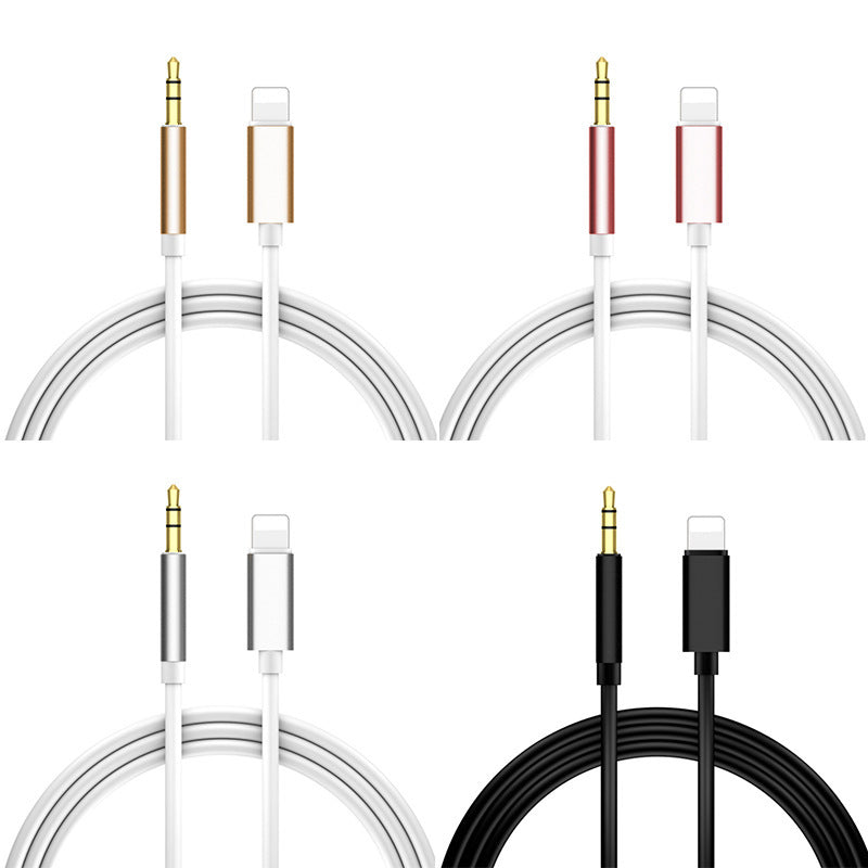 For iPhone Aux Cord Car Aux Cable Apple to 3.5mm Aux Cable - 1m Silver 1m - Image 4
