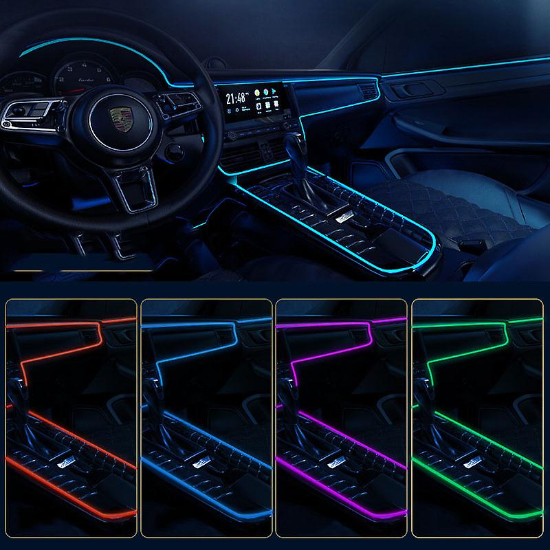 Car LED Interior Strip Light 3m USB Neon Wire Lamps Glowing Ambient Lighting Car Decorations Interior Red - Image 3